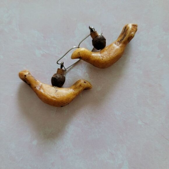 Woodland handmade artisan bird earrings - Picture 1 of 4